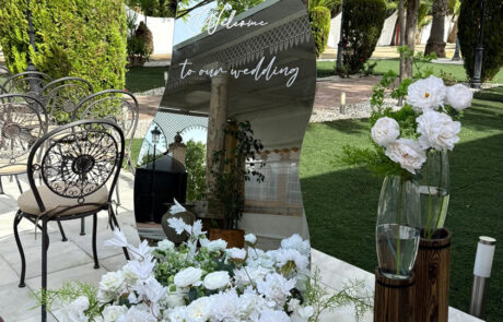 Montaje de salón para celebración de boda tradicional china en Hacienda Azahares