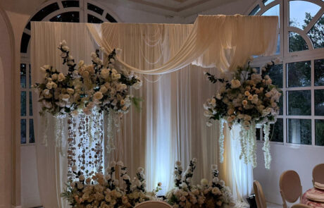 Montaje de salón para celebración de boda tradicional china en Hacienda Azahares
