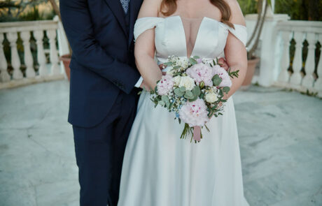 Sesión fotográfica de los novios en los jardines de Hacienda Azahares, Sevilla