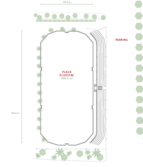 Plano plaza ecuestre
